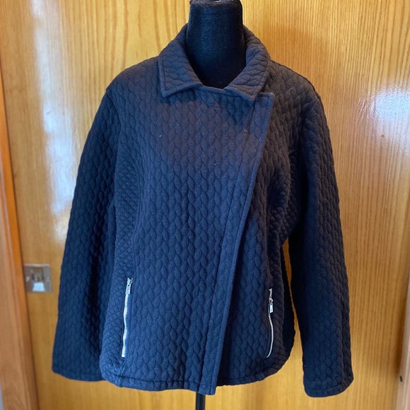 Quilted Asymmetrical Zip Jacket - Picture 2 of 4